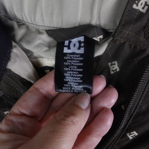 DC AOP Womens Brown Monogram Logo Insulated Snowboard Snow Pants Size M Y2K - Picture 5 of 9